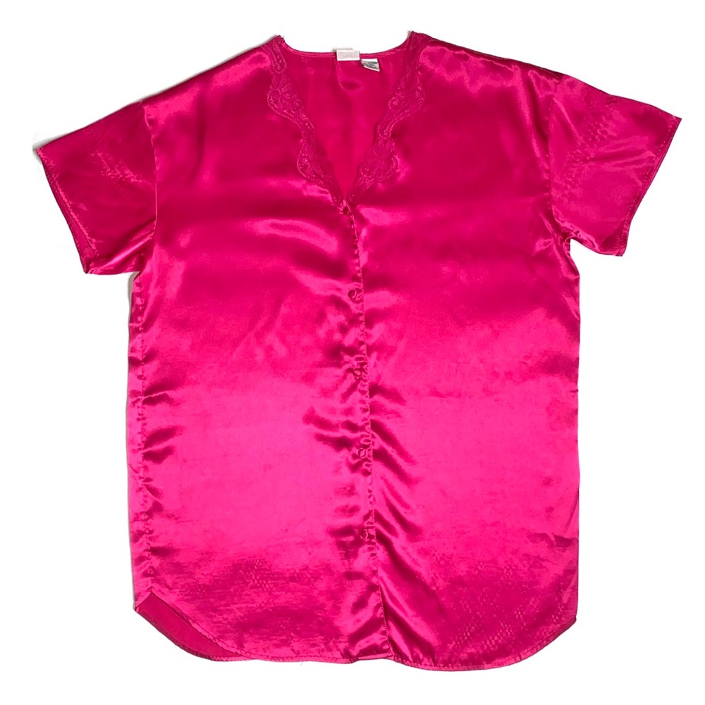 Honors intimates buttoned short sleeve sleep shirt